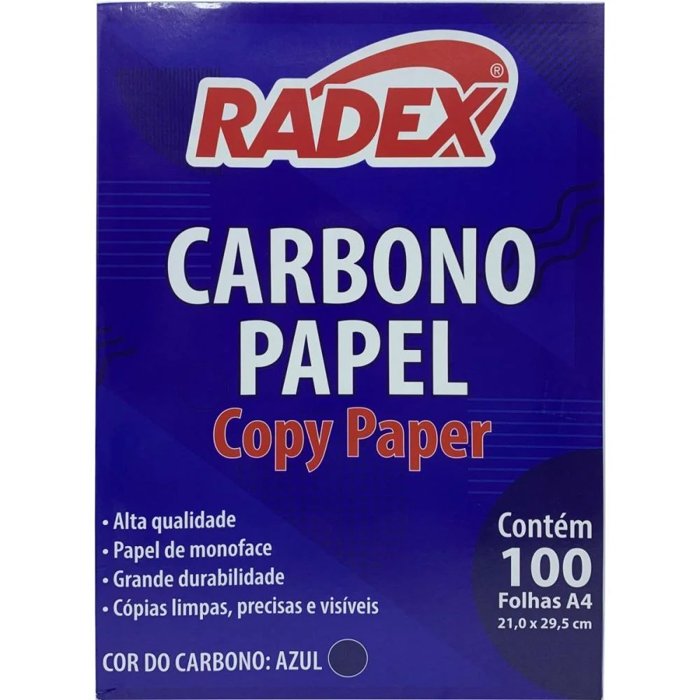 PAPEL CARBONO PARA LAPIS A4 PAPEL AZUL RADEX (CX.C/100) - imagem 2