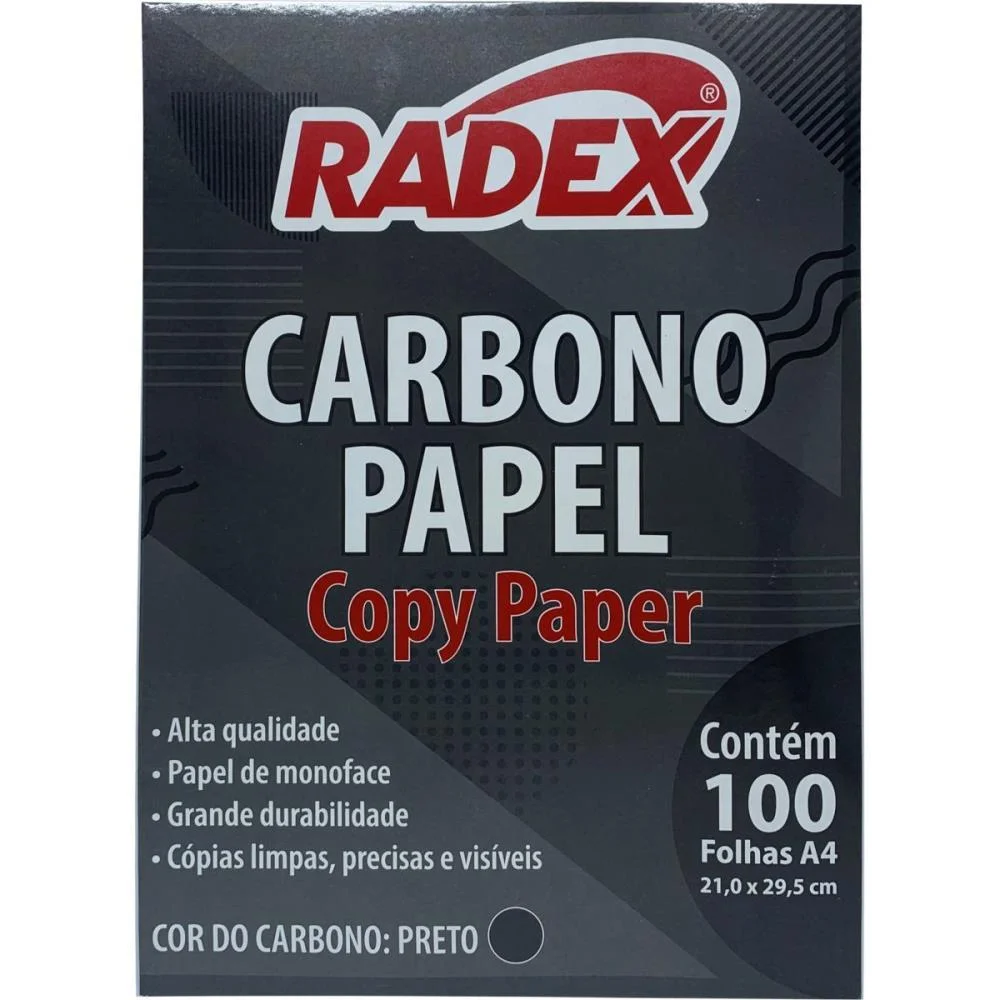 PAPEL CARBONO PARA LAPIS A4 PAPEL PRETO RADEX (CX.C/100) - imagem 3