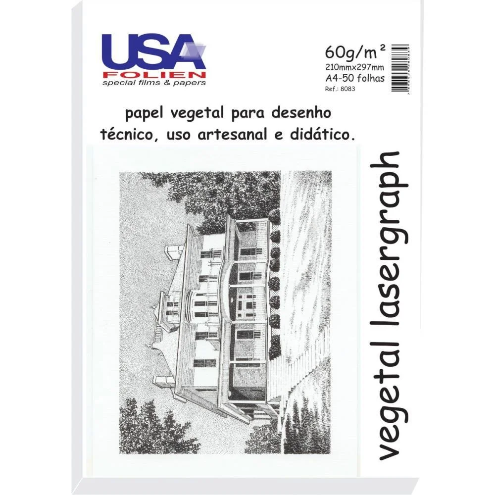 PAPEL VEGETAL A4 60G. 210X297MM USA FOLIEN (CX.C/50) - imagem 2