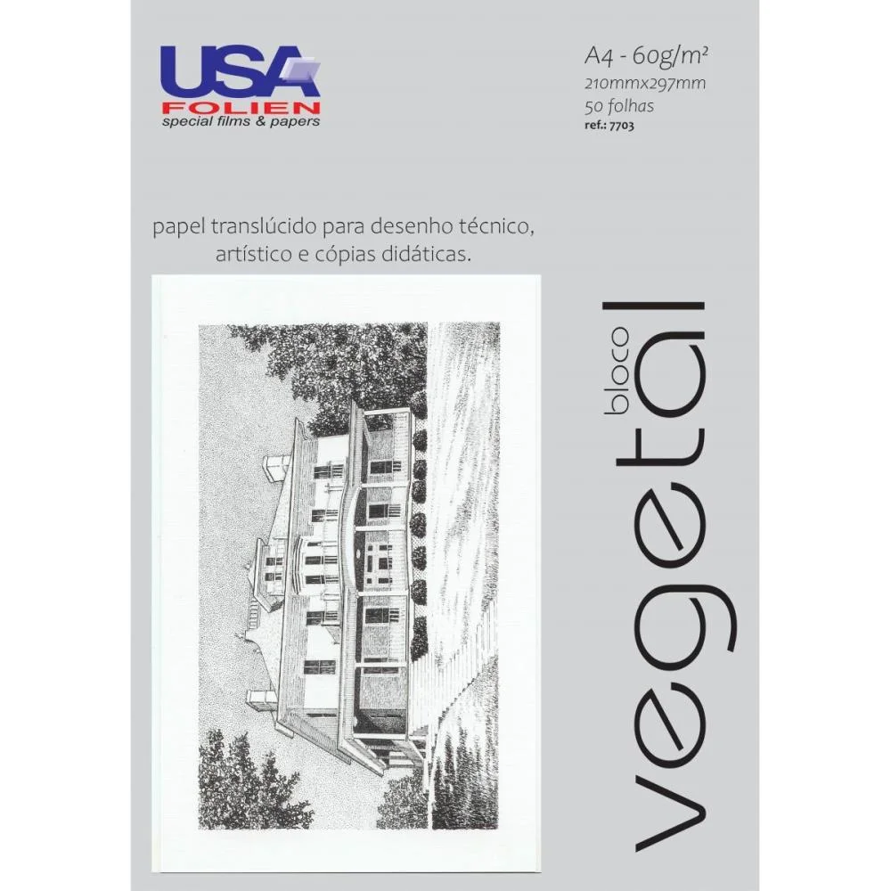 PAPEL VEGETAL A4 60G 210X297MM USA FOLIEN (PCT.C/50) - imagem 3