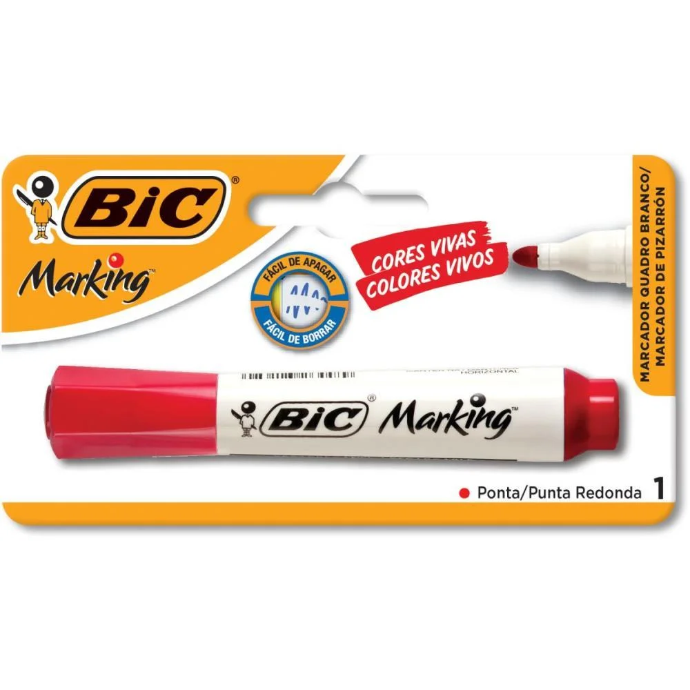 PINCEL QUADRO BRANCO MARKING RECARREGAVEL VERMELHO BIC (BL.C/01) - imagem 2