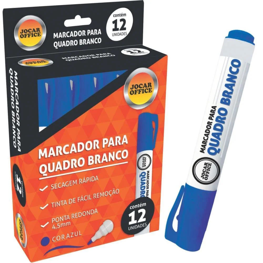 PINCEL QUADRO BRANCO JOCAR AZUL LEONORA (CX.C/12) - imagem 3