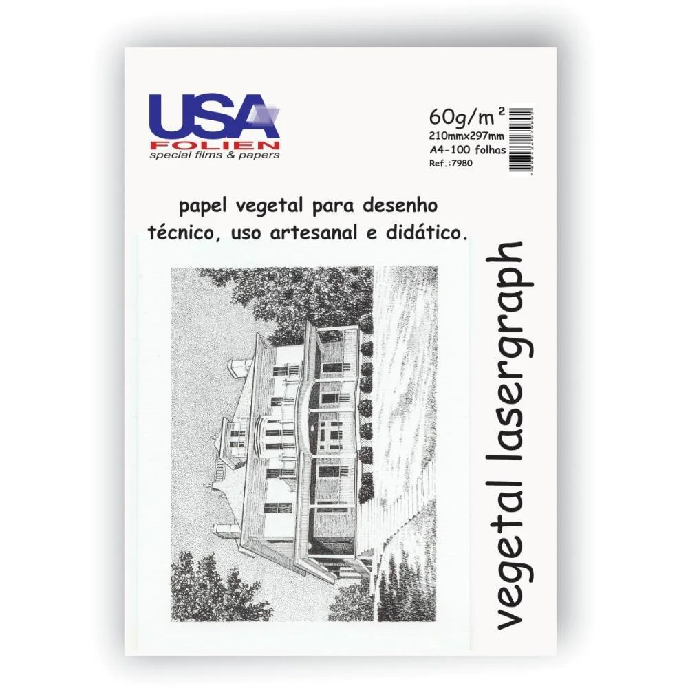 PAPEL VEGETAL A4 60G. 210X297MM. USA FOLIEN (PCT.C/100) - imagem 3