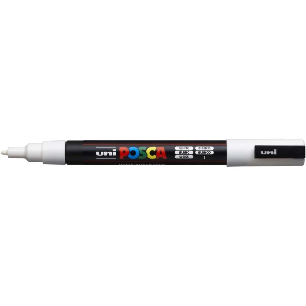 PINCEL MARCADOR ARTESANATO POSCA PC-3M FINE LINE BRANCO SERTIC (CX.C/06) - imagem 3