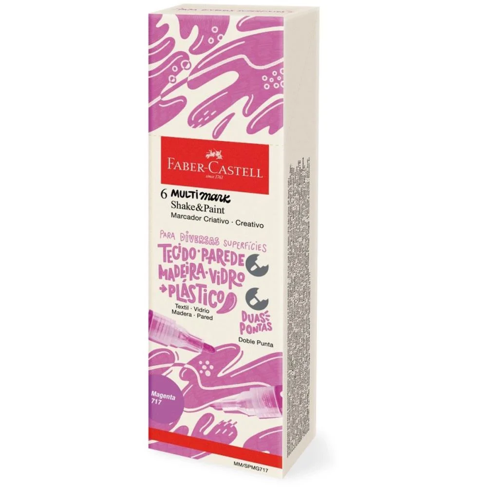PINCEL MARCADOR ARTESANATO MULTIMARK S/P MAGENTA COM 6 FABER-CASTELL (ESTOJO) - imagem 4