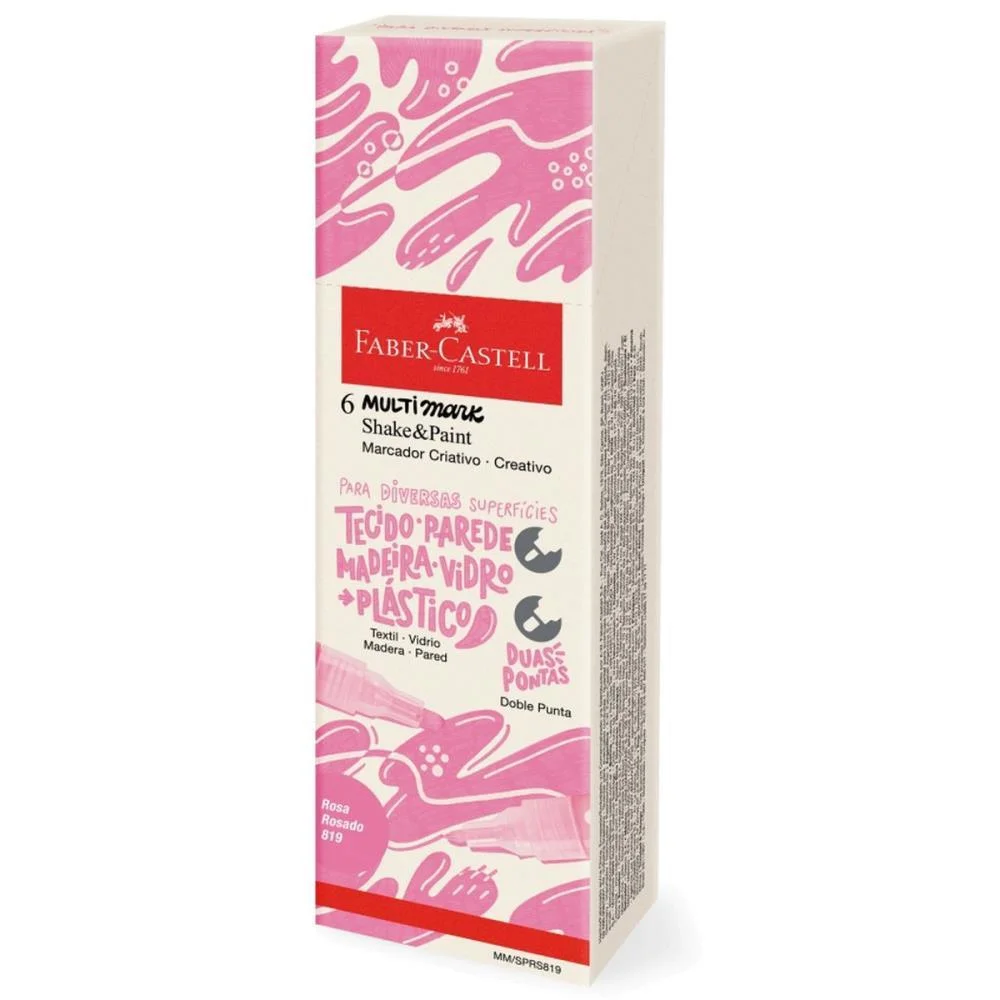 PINCEL MARCADOR ARTESANATO MULTIMARK S/P ROSA COM 6 FABER-CASTELL (ESTOJO) - imagem 4