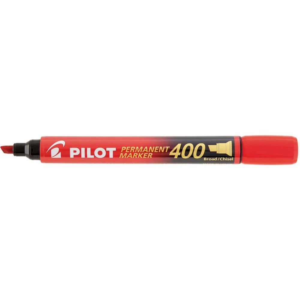 PINCEL MARCADOR PERMANENTE SCA 400 PONTA CHANFRADA VERMEL PILOT (CX.C/12) - imagem 3