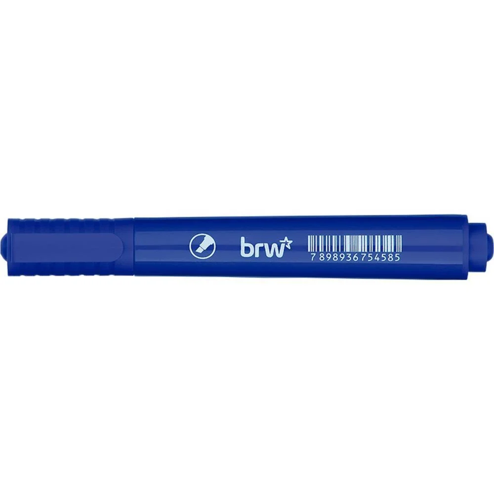 PINCEL MARCADOR PERMANENTE PONTA CHANFRADA AZUL BRW (CX.C/12) - imagem 4