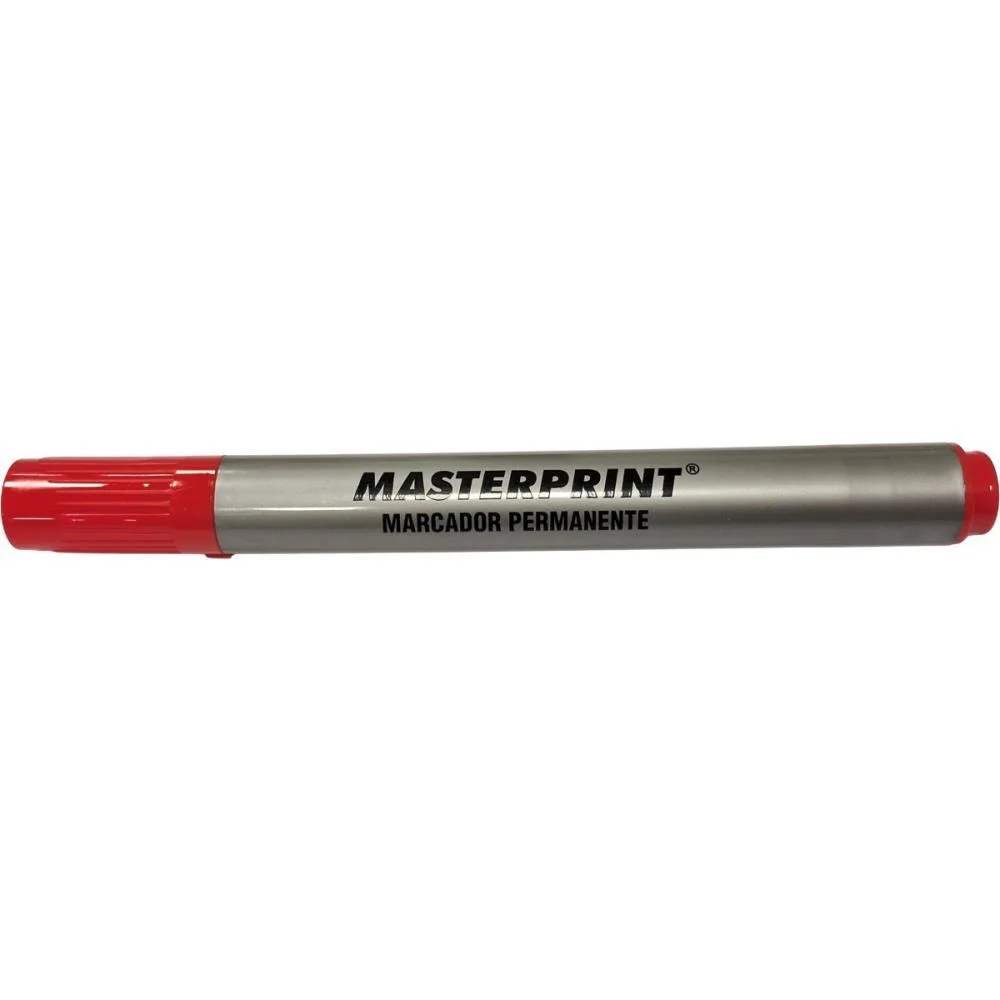 PINCEL MARCADOR PERMANENTE MP 615 VERMELHO SLIM MASTERPRINT (CX.C/12) - imagem 2