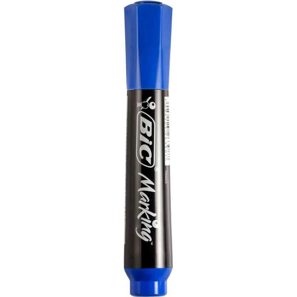 PINCEL MARCADOR PERMANENTE MARKING AZUL BIC (CX.C/12) - imagem 5