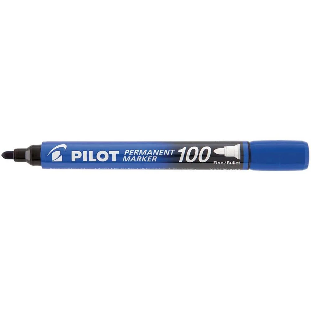 PINCEL MARCADOR PERMANENTE SCA 100 PONTA REDONDA AZUL PILOT (CX.C/12) - imagem 2