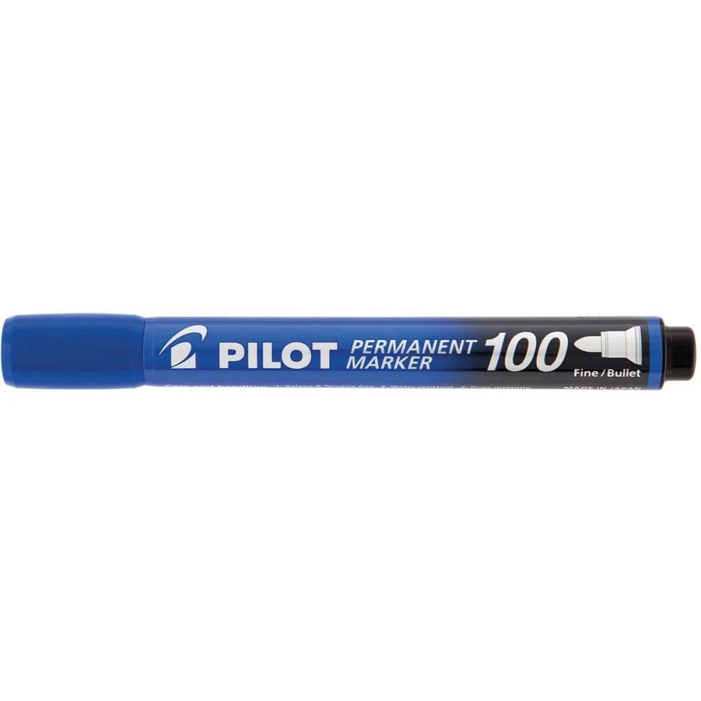 PINCEL MARCADOR PERMANENTE SCA 100 PONTA REDONDA AZUL PILOT (CX.C/12) - imagem 4