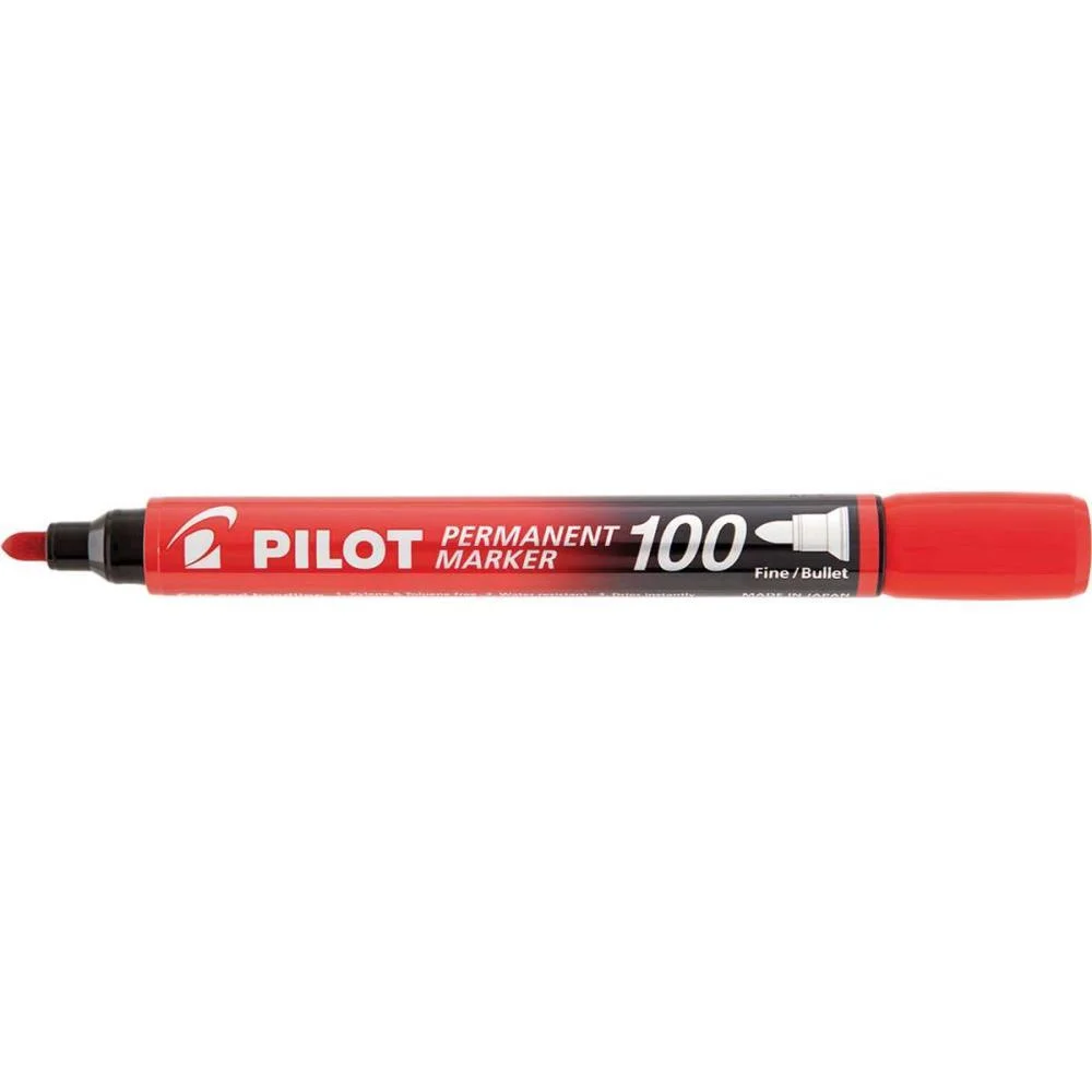 PINCEL MARCADOR PERMANENTE SCA 100 PONTA REDONDA VERMELHO PILOT (CX.C/12) - imagem 2