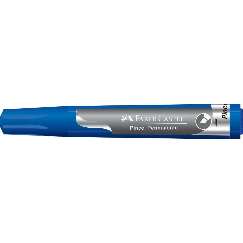 PINCEL MARCADOR PERMANENTE AZUL FABER-CASTELL (CX.C/12) - imagem 4