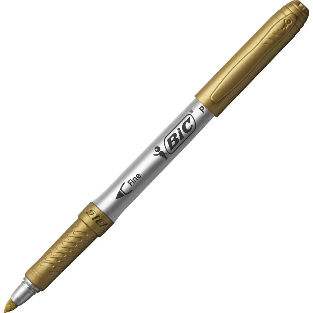 PINCEL MARCADOR PERMANENTE MARKING METALICO 1.1MM DOURADO BIC (CX.C/12) - imagem 4