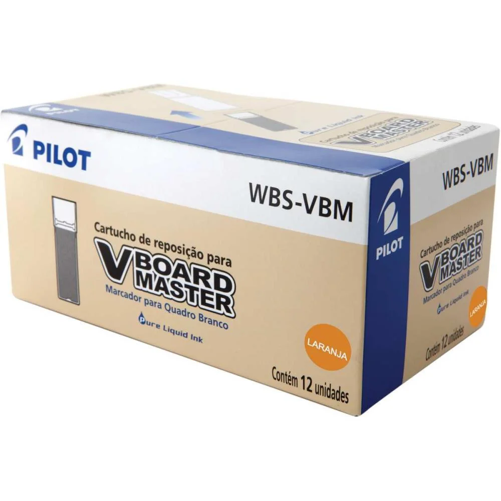 TINTA MARCADOR QUADRO BRANCO REFIL 5,5ML LARANJA WBS-VBM PILOT (CX.C/12) - imagem 4
