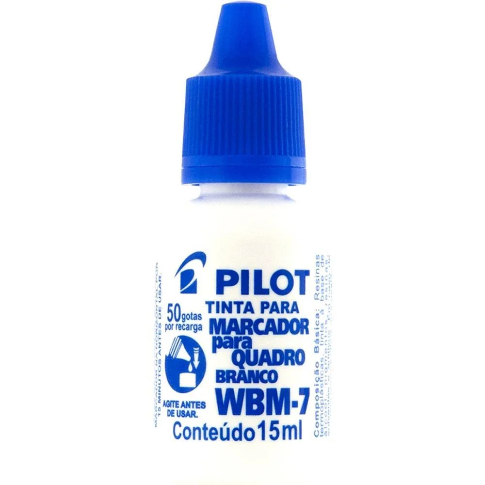 TINTA MARCADOR QUADRO BRANCO REABASTECEDOR WBM-7 AZUL 15ML PILOT (CX.C/12) - imagem 4