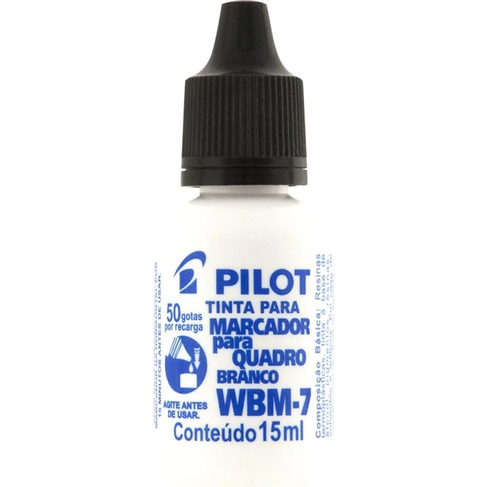 TINTA MARCADOR QUADRO BRANCO REABASTECEDOR WBM-7 PRETO 15ML PILOT (CX.C/12) - imagem 4