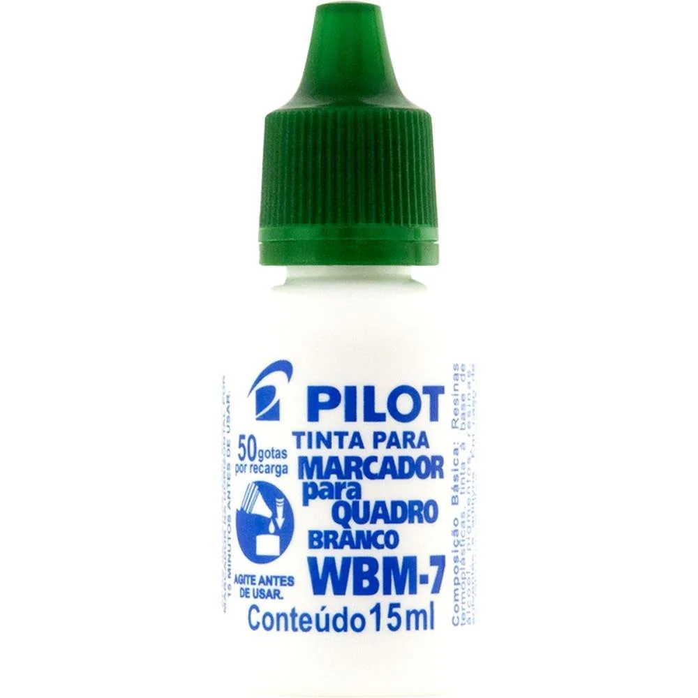 TINTA MARCADOR QUADRO BRANCO REABASTECEDOR WBM-7 VERDE 15ML PILOT (CX.C/12) - imagem 4