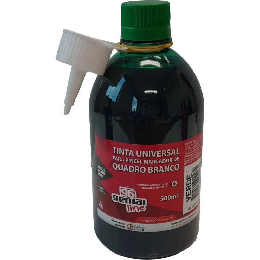 TINTA MARCADOR QUADRO BRANCO REABASTECEDOR GE-500ML VERDE GRAMP LINE (UNIDADE) - imagem 2