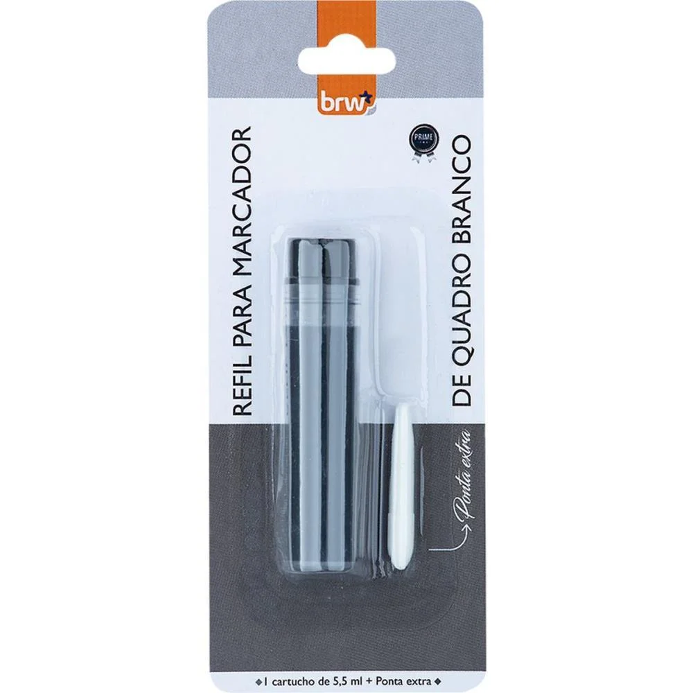 TINTA MARCADOR QUADRO BRANCO REFIL 5,5ML PRETO BRW (CX.C/12) - imagem 3
