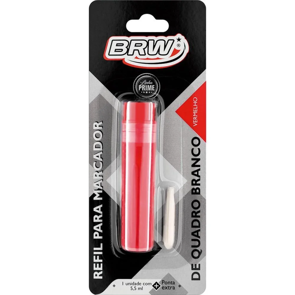 TINTA MARCADOR QUADRO BRANCO REFIL 5,5ML VERMELHO BRW (CX.C/12) - imagem 4