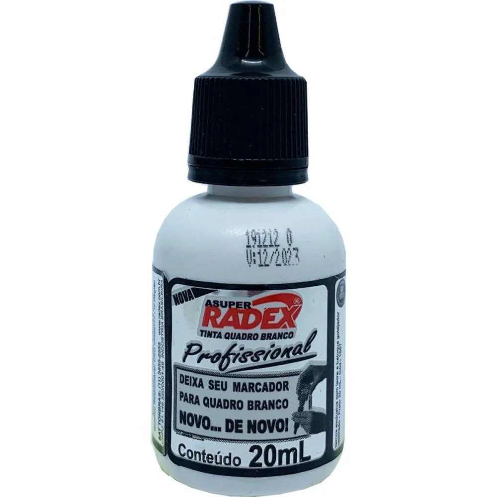 TINTA MARCADOR QUADRO BRANCO REABASTECEDOR 20ML PRETO RADEX (CX.C/12) - imagem 2