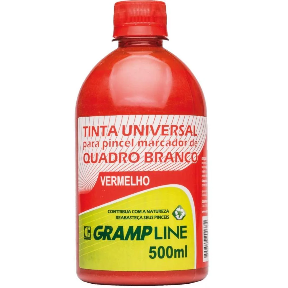 TINTA MARCADOR QUADRO BRANCO REABASTECEDOR 500ML VERMELHO GRAMP LINE (UNIDADE) - imagem 3