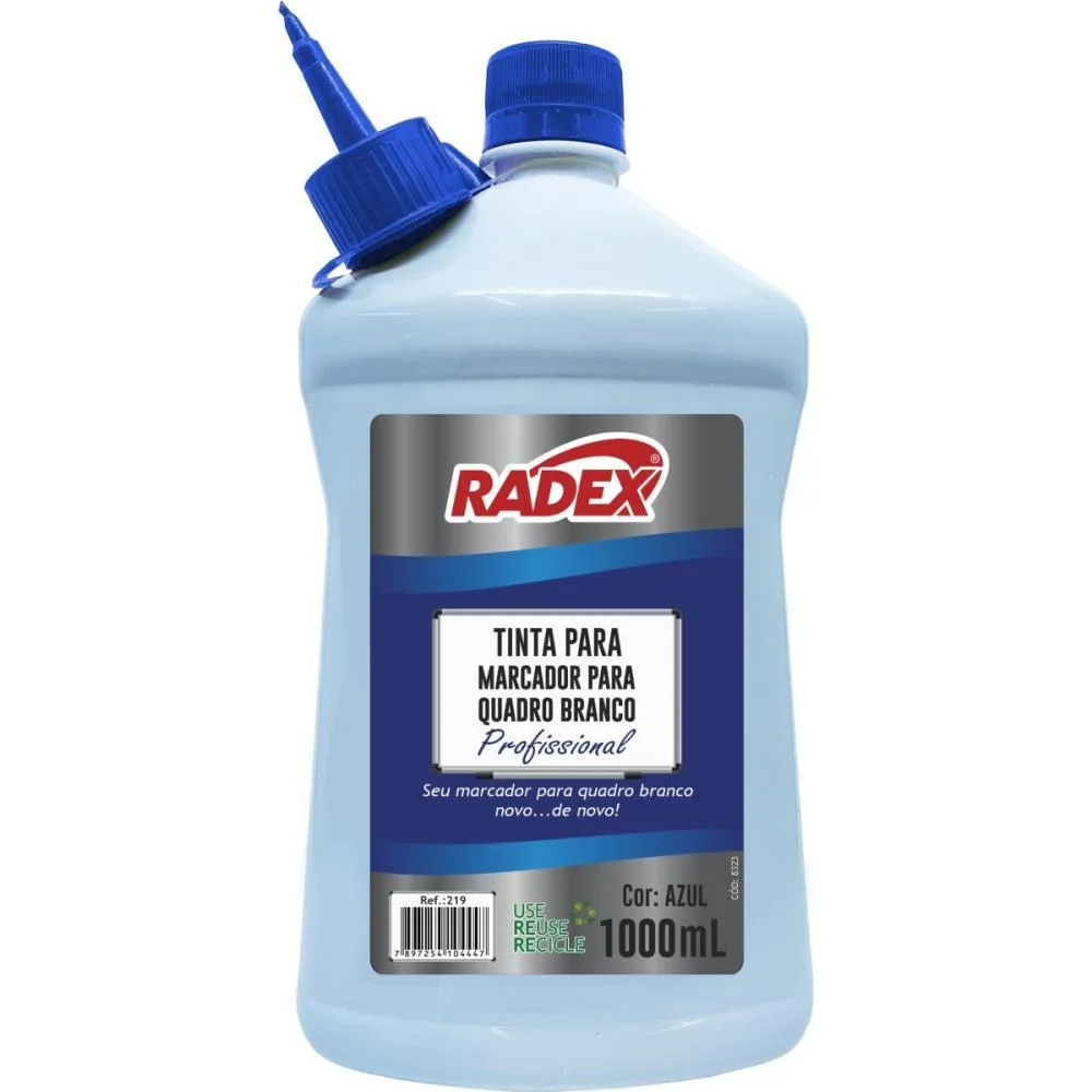 TINTA MARCADOR QUADRO BRANCO REABASTECEDOR 1000ML AZUL RADEX (UNIDADE) - imagem 3