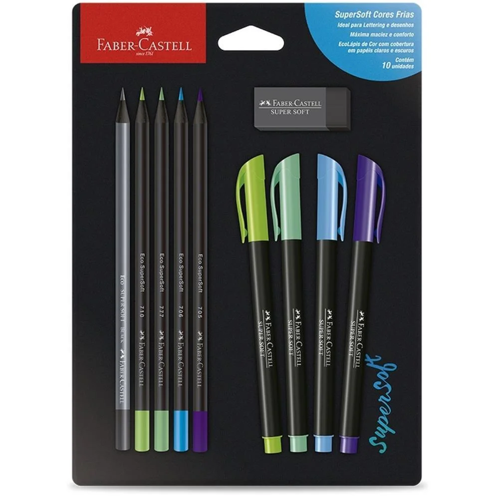 MARCADOR ARTISTICO SUPERSOFT KIT CORES FRIAS 10PC FABER-CASTELL (UNIDADE) - imagem 4