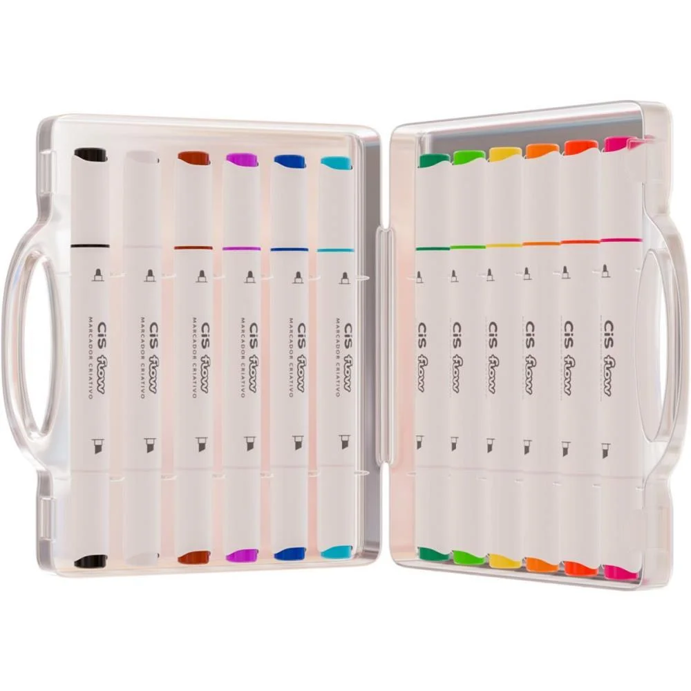 MARCADOR ARTISTICO CIS FLOW 12 CORES SERTIC (ESTOJO) - imagem 5