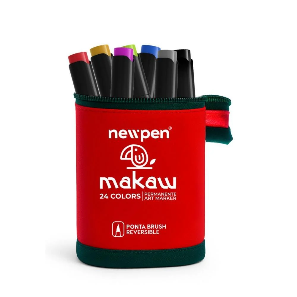 MARCADOR ARTISTICO MAKAW 24 CORES NEWPEN (ESTOJO) - imagem 3