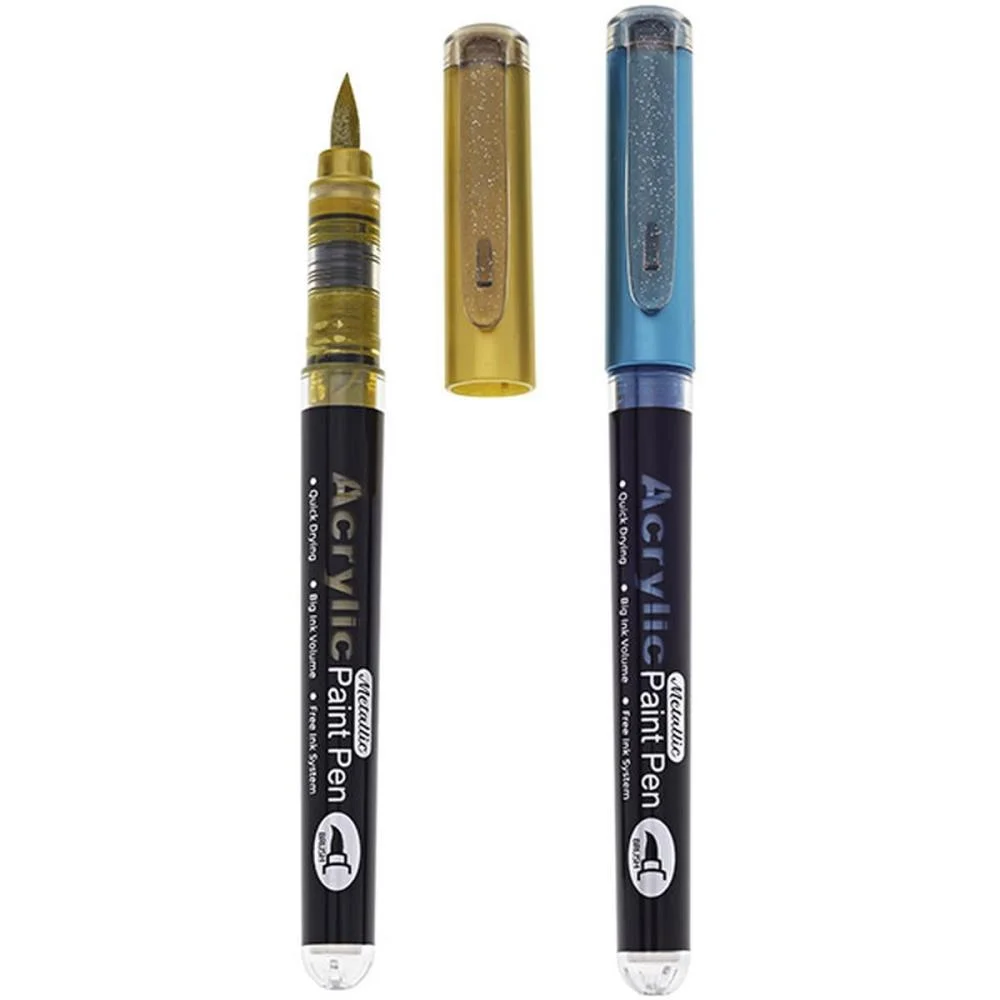 MARCADOR ARTISTICO ACRYLIC BRUSH 12CORES METALICA MOLIN (ESTOJO) - imagem 3
