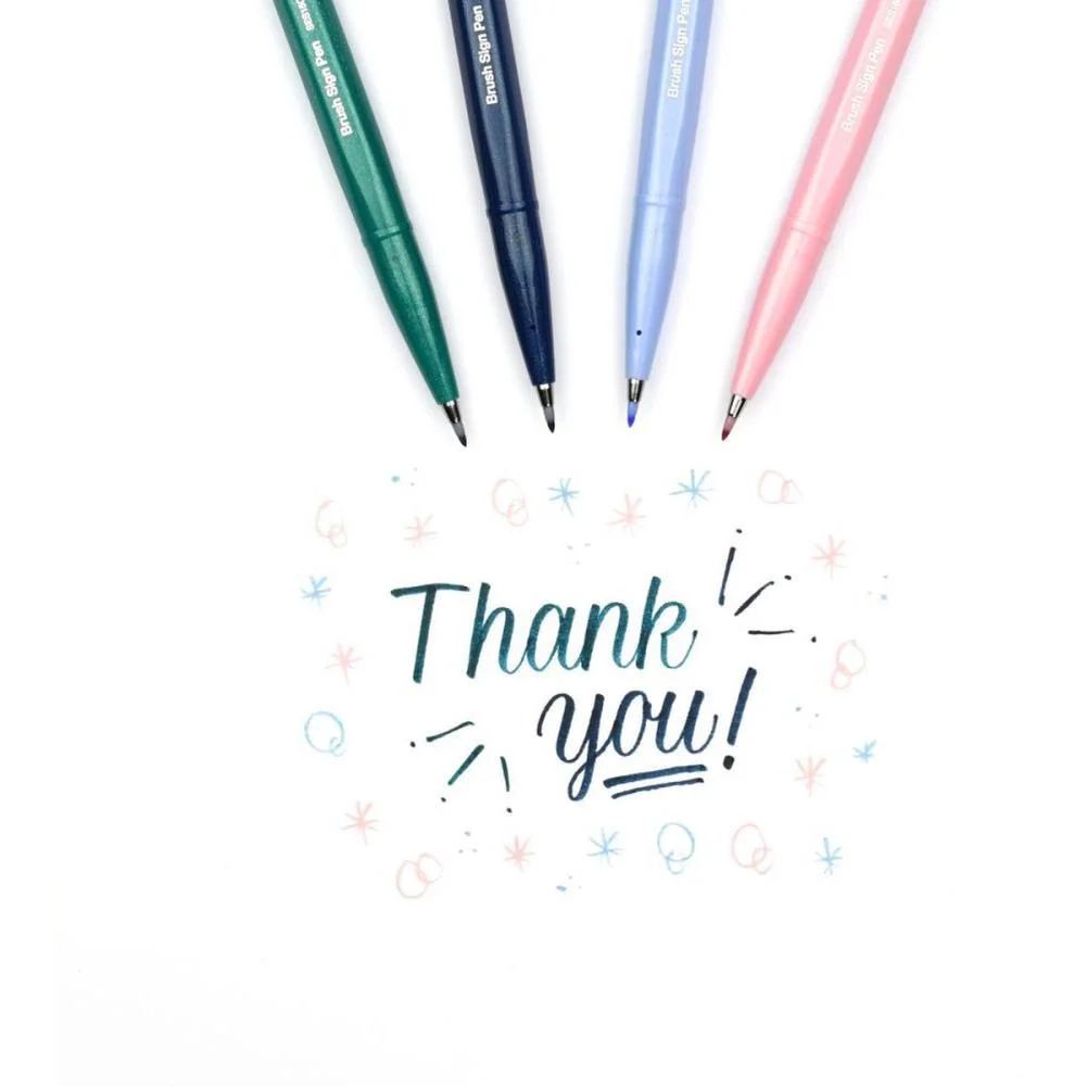 MARCADOR ARTISTICO BRUSH SIGN PEN 6 CORES PASTEL PENTEL (KIT) - imagem 3