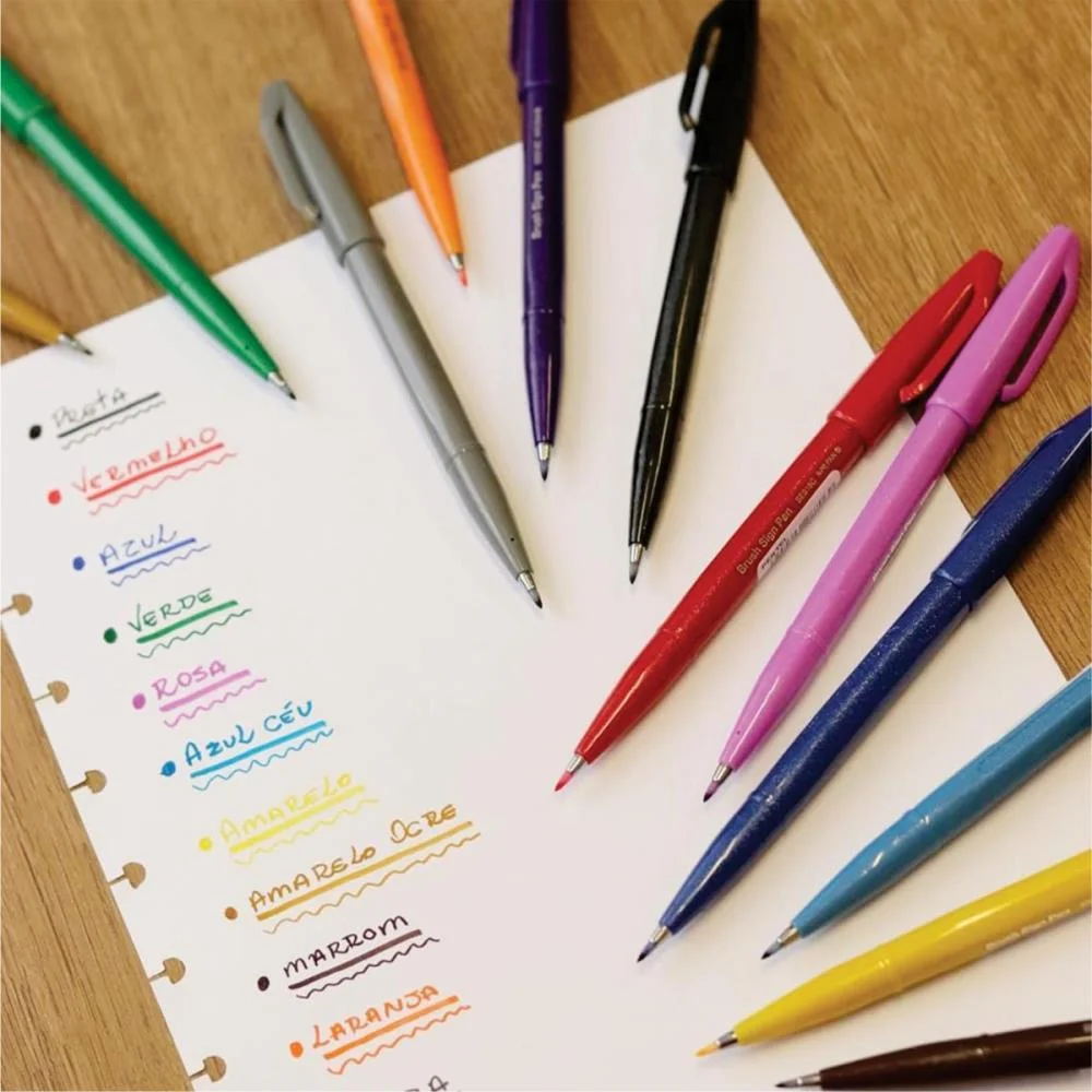 MARCADOR ARTISTICO BRUSH SIGN PEN 6 CORES PASTEL PENTEL (KIT) - imagem 6