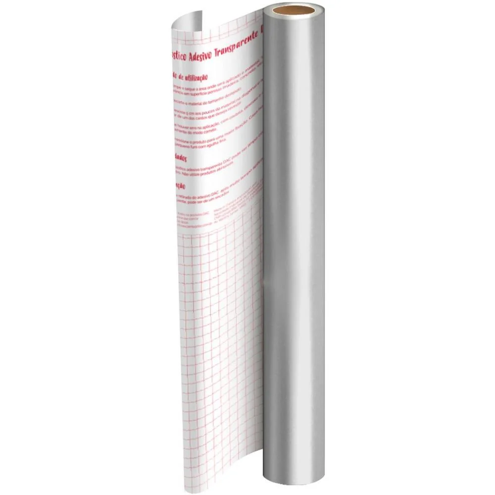 PLASTICO ADESIVO 45CMX10M METALICO PRATA PP 0,08 DAC (ROLO) - imagem 5