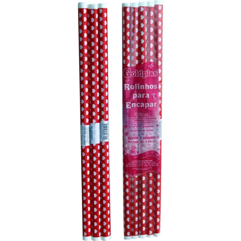 PLASTICO PARA ENCAPAR 2M CORACOES VERMELHOS 45CM GOLDPLAS (PCT.C/05) - imagem 2