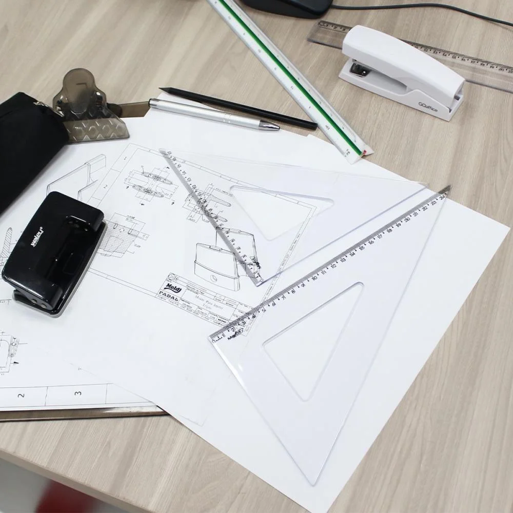 CONJUNTO PARA DESENHO MAX PREMIUM ESQUADRO 2PCS 26CM MAXCRIL (BLISTER) - imagem 4