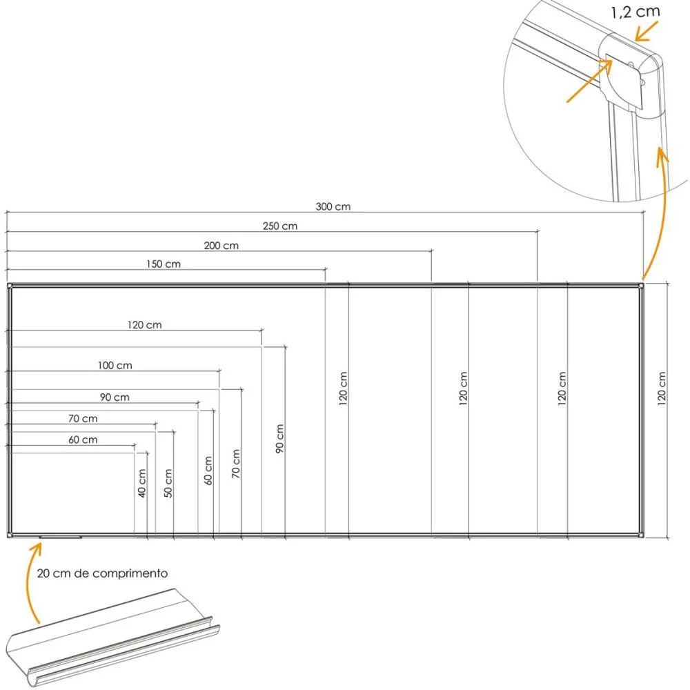 QUADRO AVISO MAGNETICO 090X060CM ALUMINO OFFICE STALO (UNIDADE) - imagem 7
