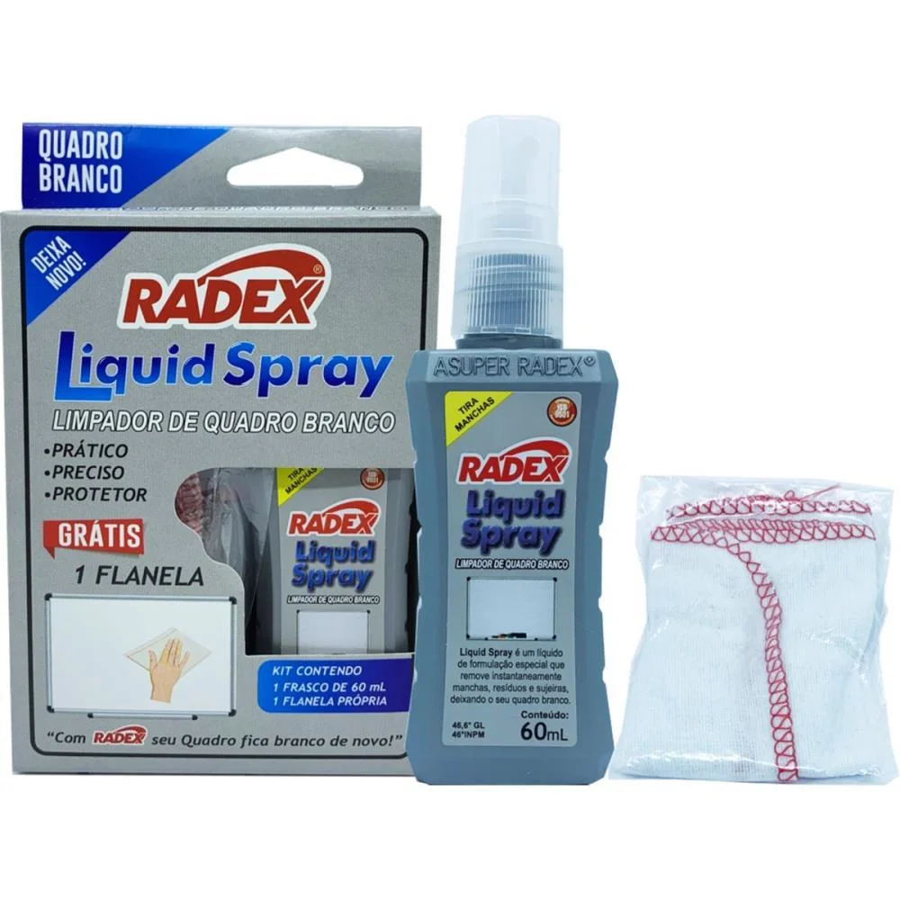 PRODUTO PARA LIMPEZA QUADRO BRANCO 60ML. RADEX (UNIDADE) - imagem 4
