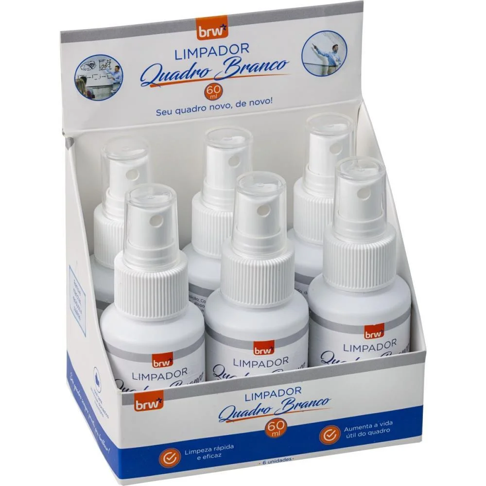 PRODUTO PARA LIMPEZA SPRAY LIMPA QUADRO BRANCO 60ML BRW (DP.C/06) - imagem 5