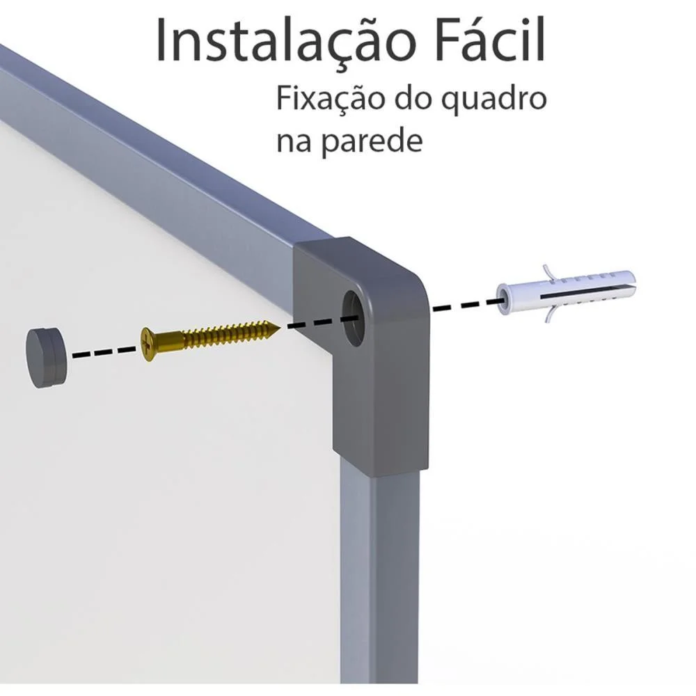 QUADRO BRANCO MOLDURA ALUMINIO 100X070CM UV SOFT STALO (PCT.C/02) - imagem 5