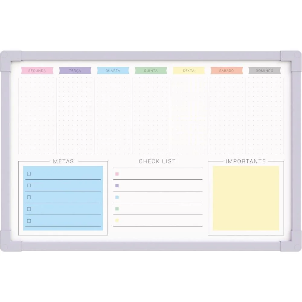 QUADRO PLANNER SEMANAL DOTS SOFT LILAS 60X40C STALO (PCT.C/02) - imagem 3