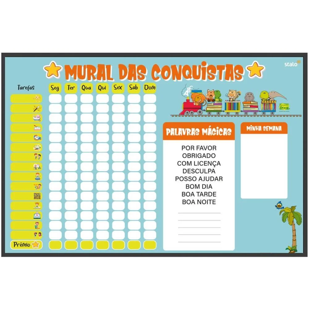 QUADRO PLANNER MURAL DA CONQUISTA KIDS 60X40C STALO (PCT.C/02) - imagem 3