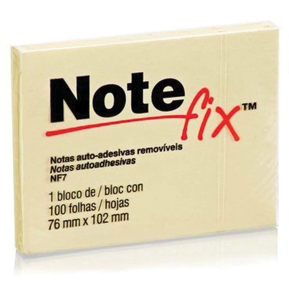 BLOCO DE RECADO AUTOADESIVO NOTEFIX 100F. 76MMX102MM AMARE 3M (UNIDADE) - imagem 3