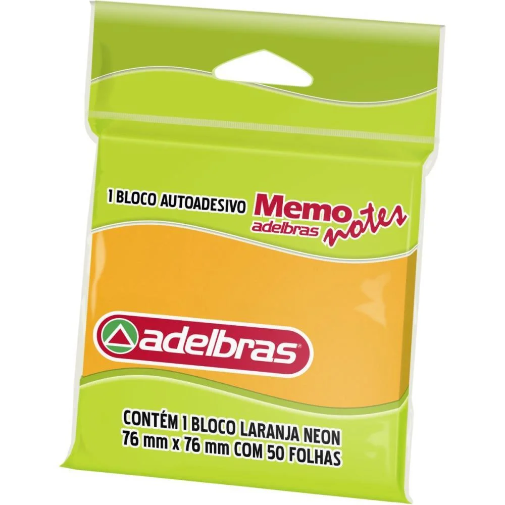 BLOCO DE RECADO AUTOADESIVO MEMONOTE LJ. NEON 76X76 50FLS ADELBRAS (UNIDADE) - imagem 2