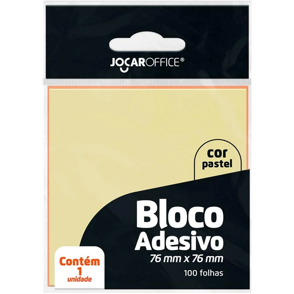 BLOCO DE RECADO AUTOADESIVO JOCAR AMAR. PASTEL 76X76 100FL LEONORA (CX.C/12) - imagem 2