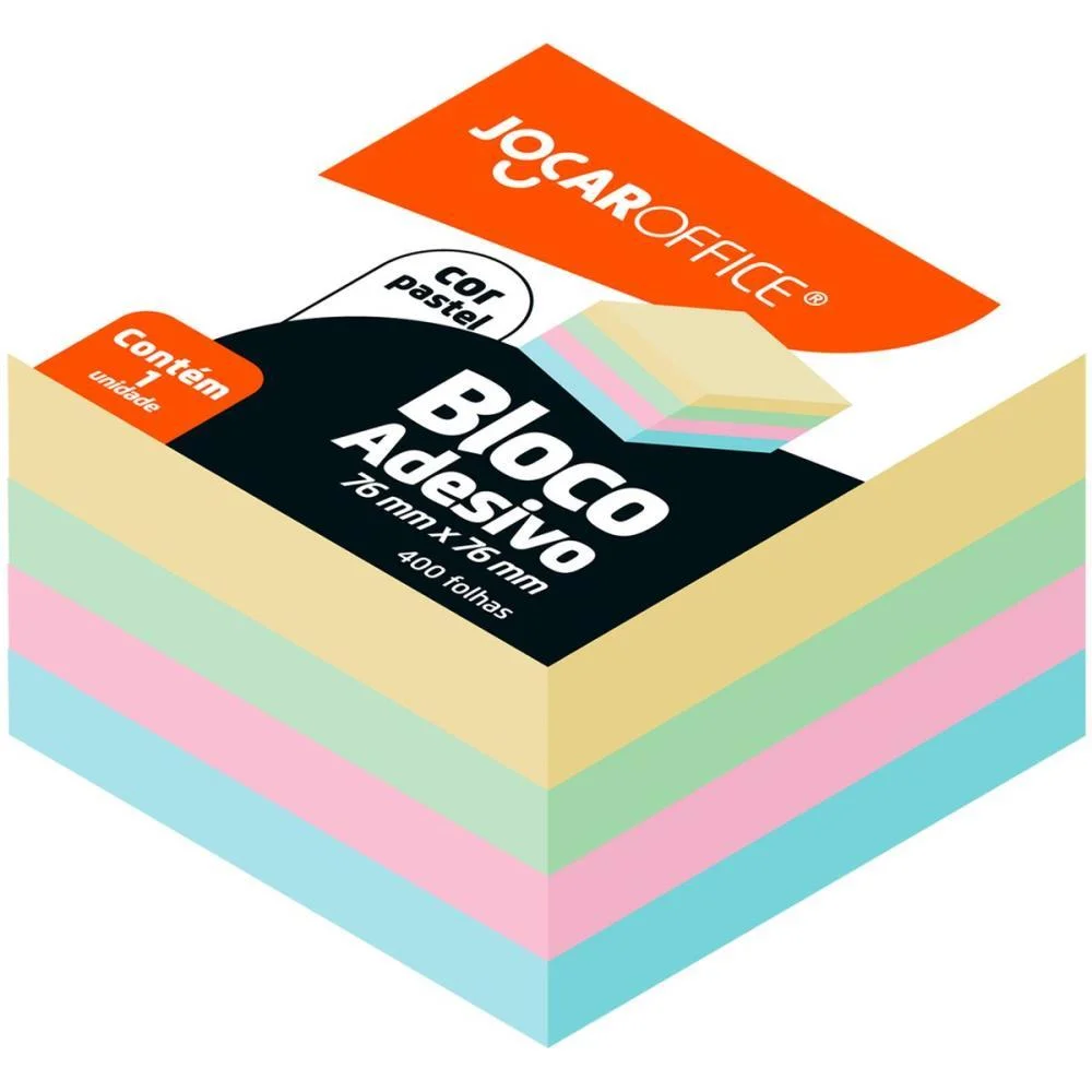 BLOCO DE RECADO AUTOADESIVO JOCAR PASTEL 76X76 400FLS LEONORA (UNIDADE) - imagem 3