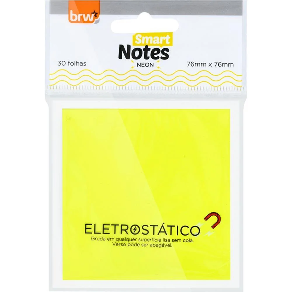 BLOCO DE RECADO AUTOADESIVO ELETROSTATICO 76X76 AM.NEO 30F BRW (BLISTER) - imagem 2