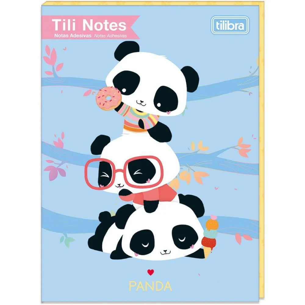 BLOCO DE RECADO AUTOADESIVO TILI NOTES PANDA KIT 8X30FLS TILIBRA (BLISTER) - imagem 2